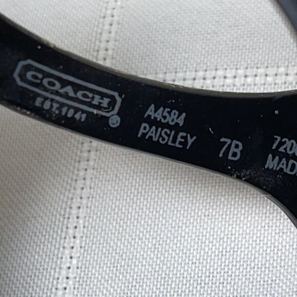 Coach Paisley Floral Jewel Black T Strap Jelly Thong Sandals Summer Size 7 - Picture 12 of 12